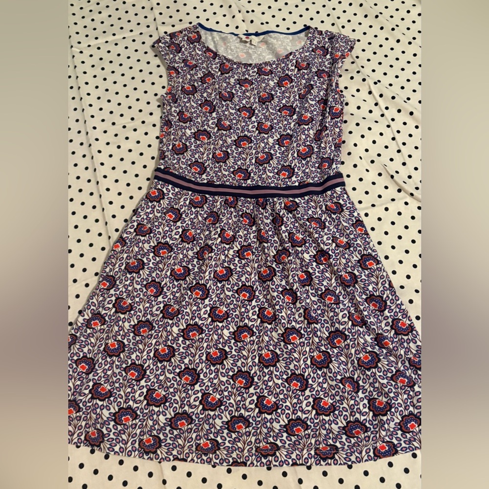 Boden Floral Cap Sleeve Dress